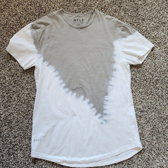 Bylt Prism Dye Tee T-Shirt Mens Medium Tan White Activewear Casual Workout Basic - Picture 6 of 11